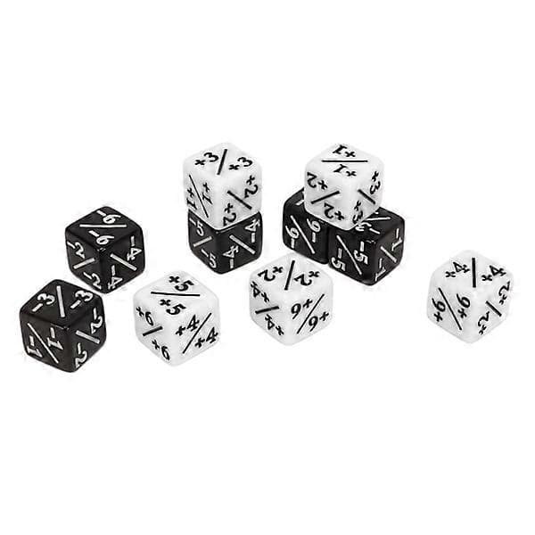 20 stk. 16 mm positive og negative terninger, sort hvid 4-sidet terningetællere til matematikundervisning