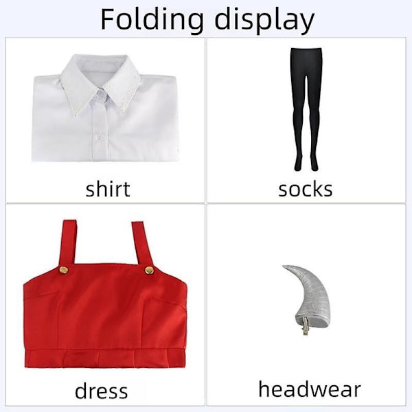 Anime My Hero Academia Eri Cosplay Kulttuurifestivaali Ihana punainen mekko Collocation Paita Päähineet Halloween Carnival Puvut L