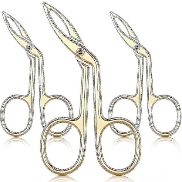 3-pack Ögonbrynssax Pincetter, Saxhandtagsformade Ögonbryn Rak Spetspincett, Platt Spetspincett