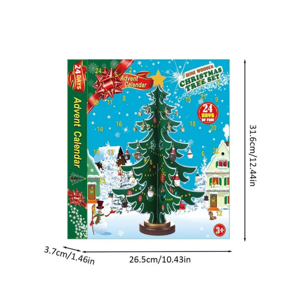DIY juletre adventskalender Mini trebordsjuletre og anheng Kit Nedtellingskalender Julegaver til barn style 2