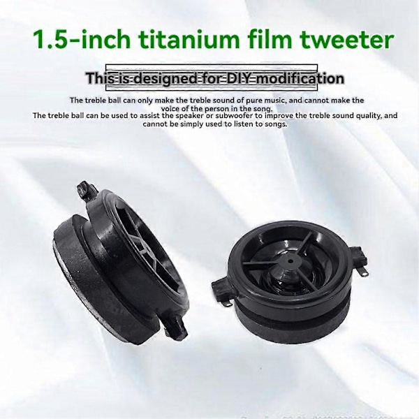 2 STK 1,5 Tommers Superdiskant 4 3W Titanfilm Diskant Høyttaler HiFi Høyttaler for Bilhøyttaler DIY Modifikasjon