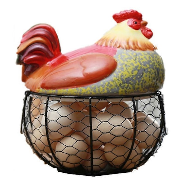 Keramisk Ägghållare Hönsnät Äggkorg Fruktkorg Samling Höns Ornament Dekoration Köksförvaring 19CMX22CM(B)