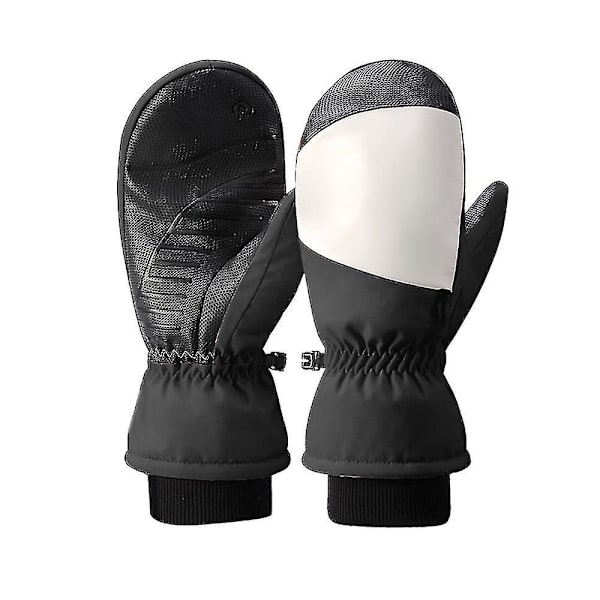 Skidhandskar för män och kvinnor: Vindtät vattenavvisande vintervante Single Xs-xxxl Black S
