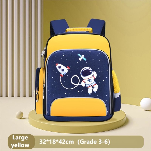 Ny 2022 ryggsäckar skolväskor student för flickor pojkar Spaceman nylon oxford kapacitet Tecknad barnryggsäck för barn Large yellow