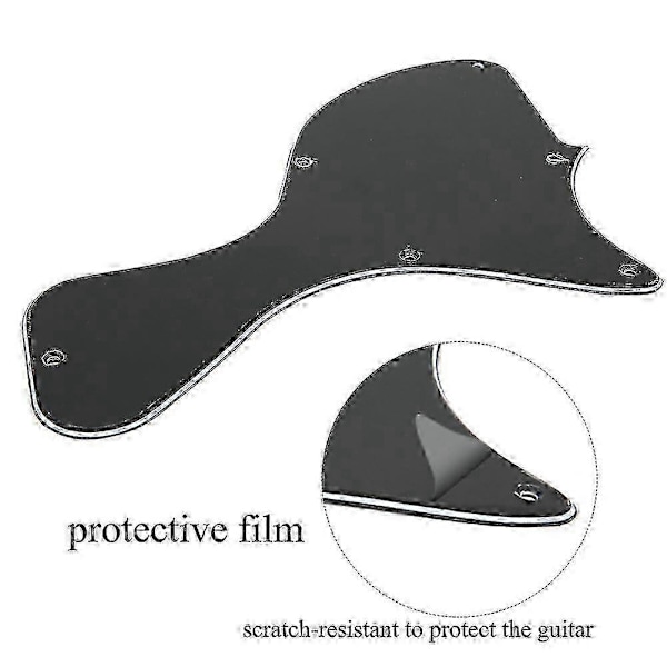 Plektrumskydd för Gitarr Svart 3 Lager PVC Plast Plektrum Skydd Musikinstrument Tillbehör