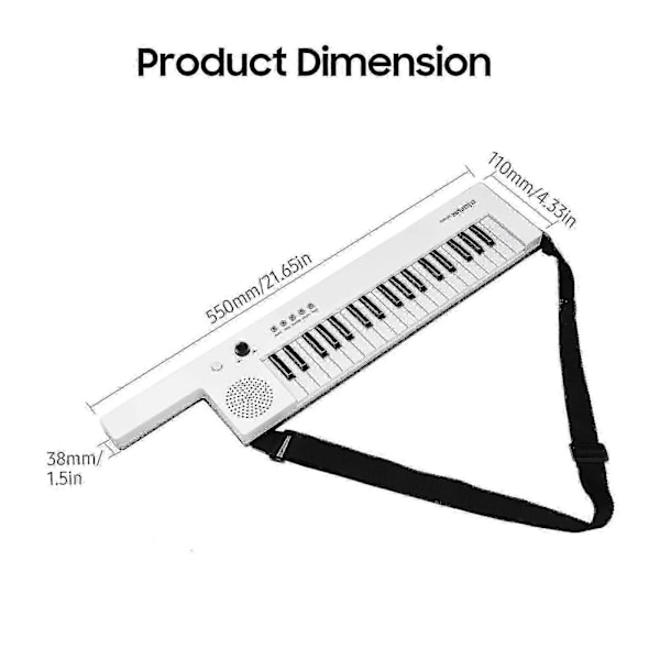 \"Guitar Elektronisk Klaver Med Mini Keyboard 37-tangenters Elektronisk Keyboard Klaver Genopladeligt Børneklaver\"
