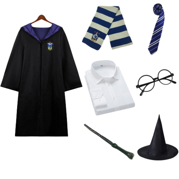 Halloween Harry Potter magisk kappe perifer cos kostyme ytelse kostyme sett Ravenclaw 125cm