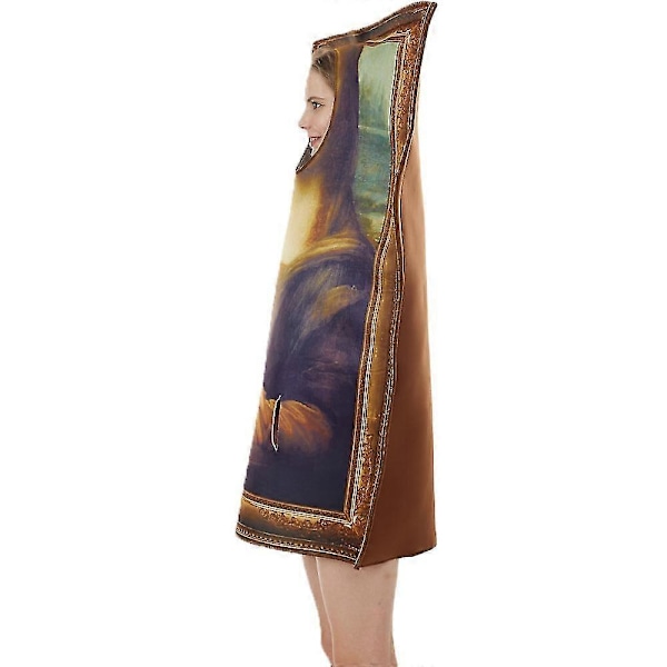 Guoguo Rolig Mona Lisa Mural Kostym Rekvisita För Vuxen Svamp Jumpsuit Halloween Cosplay Karneval Kostym