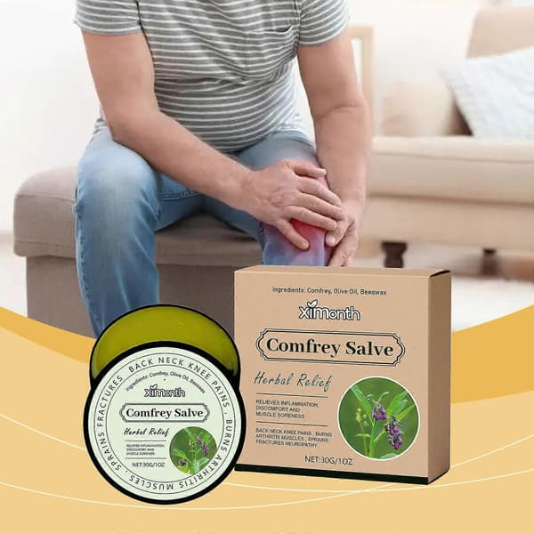 Organic Comfrey Salve, contains organic comfrey leaf in a base 1st