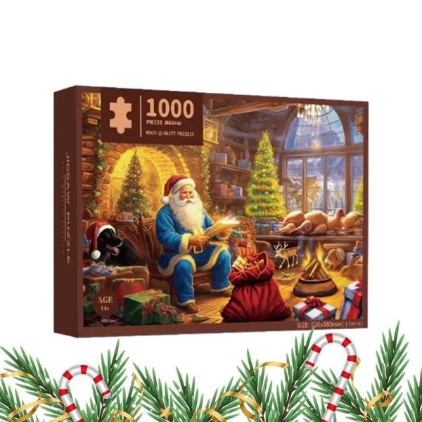 Julepuslespill Adventskalender 2023 1000 stykker Vinterpuslespill Tidlig utdanning Puslespill Leker tegneseriestikksagleker Treningsgave