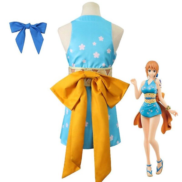 Anime One Piece Nami Cosplay Kostumer Top Sexet Kjole Nederdel Bæltedragt Anime Nami Dame Cosplay Suit Halloween Kostumer Kimono M