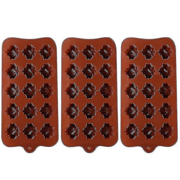 3 stk. Lønneblad Sjokolade Dessert Bakeform (ruipei)