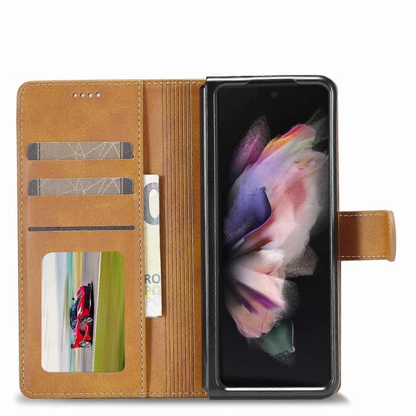 Til Samsung Galaxy Z Fold 3 Clip Flip Wallet Case PU Læder