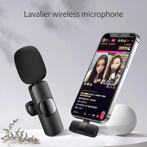 Trådløs Lavalier Mikrofon Støjreducerende Lyd Video Optagelse Mini Mikrofon til iPhone Android Xiaomi Live Broadcast Spil Mikrofon