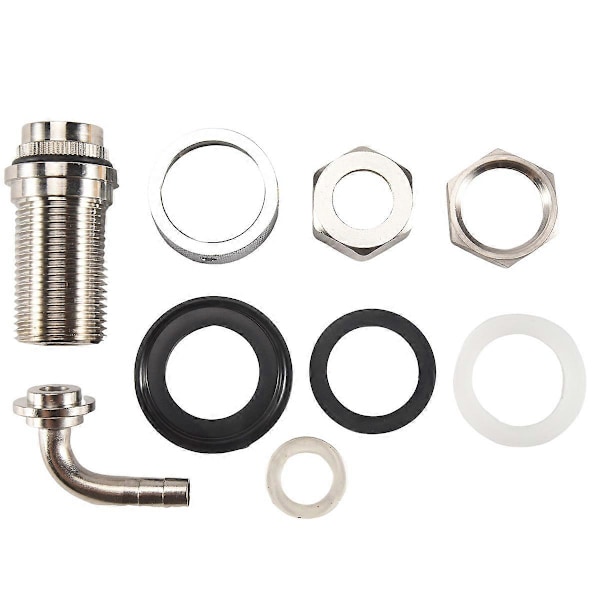 Ølhanehane med 8 mm Barber Albue, Forkromet Messinghane G5/8 til Justerbar Haneudkast