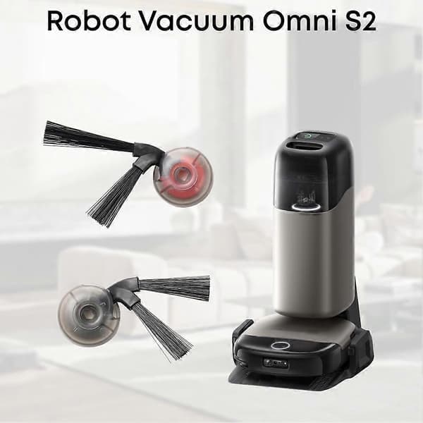 8 STK Sidebørste Reservedeler til Eufy Robot Omni S2 Støvsuger Tilbehør Vaskbar Kantfeiende Børste