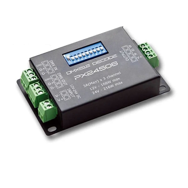 PX24506 LED Kontroller LED Dekoder DMX 512 Dekoder Driver 9A DMX 512 Forsterker 12V 24V RGB LED Strip
