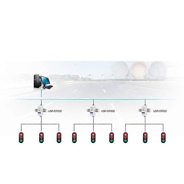 USR-DR302 DIN-skena Seriell RS485 till Ethernet TCP IP Server Modul