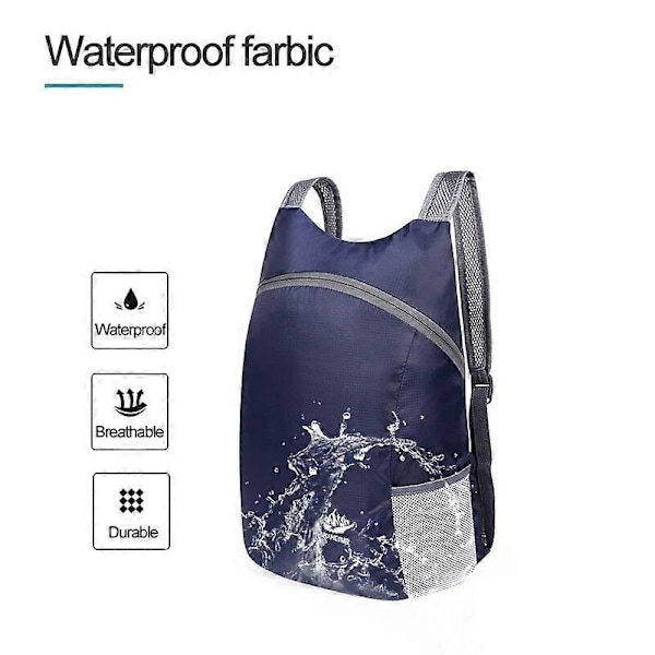 15L Lättvikt Packbar Ryggsäck Vikbar Ultralätt Utomhus Vikbar Ryggsäck Rese Daypack Väska Sport Daypack för Män Kvinnor