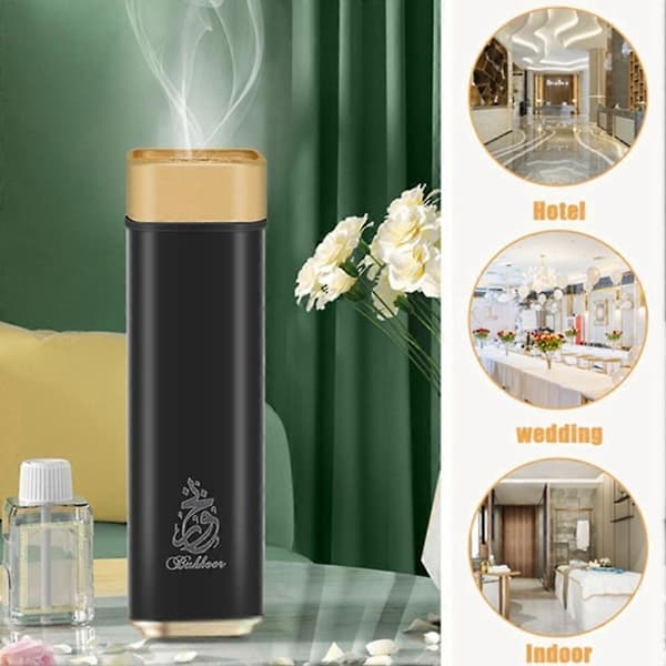 2 STK USB Røgelsesbrænder Bærbar Arabisk Bukhoor Aroma Brænder Mini Elektrisk Aromaterapi Diffuser Muslimsk Boligindretning Black