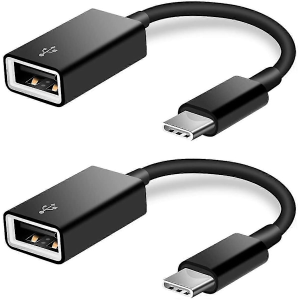 2-pak USB C til USB 2.0 Adapter Type-c Otg Kabel Type C Han til USB A Hun Adapter Kompatibel Med