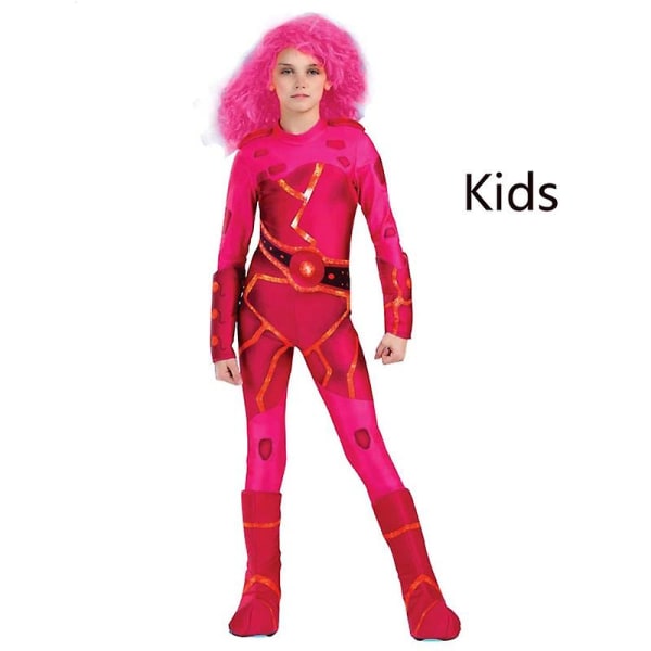 Halloween Cosplay Girl Barn Jumpsuit För Baby Girls Kostym Rose Red Hells Angel Devil Party Vampirina Lava Girl Demon Costume Kids M