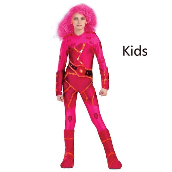 Halloween Cosplay Girl Kids Jumpsuit For Baby Girls Costume Rose Red Hells Angel Devil Party Vampirina Lava Girl Demon Costume Kids XL