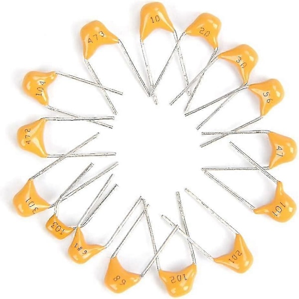 450 stk. 50v 10pf-100nf Monolitisk Kondensator - Multi Monolitisk Keramisk Kondensator (gul)_s