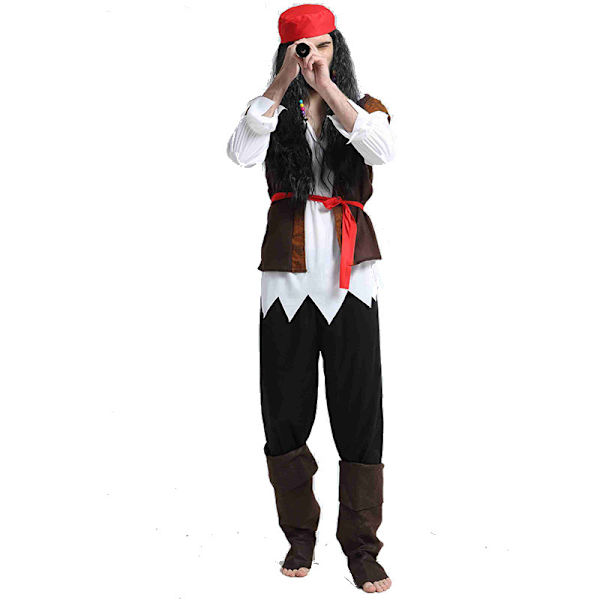 Halloween aikuisten pukeutumisasut, esiintymisasut, merirosvohahmoasut, aikuisten Pirates of the Caribbean -asut man one size