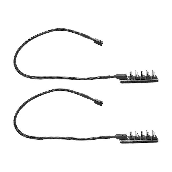 PWM Fläkthubb Splitter, 4 Pin Svart Sleeved 5-vägs PC CPU Kylningschassi