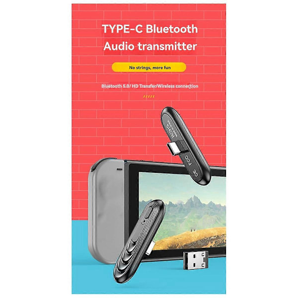 Type-C Bluetooth 5.0 Äänenlähetin Switchille//