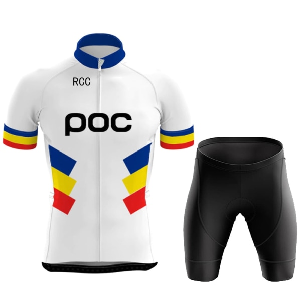 RCC POC Herre Team Sykkeltrøyesett Sommer Sport Racing Sykkelklær Sykkelklær Sykkel MTB Maillot Ropa De Ciclismo Ivory Asian sizes-3XL