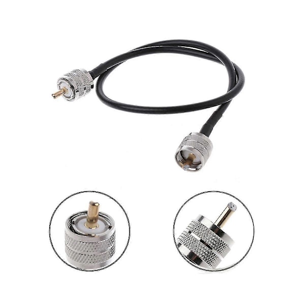 RF-koaksiaalikaapeli UHF-uros - UHF-uros liitin UHF PL259 uros - UHF uros PL259 RG58 pigtail-kaapeli 1m