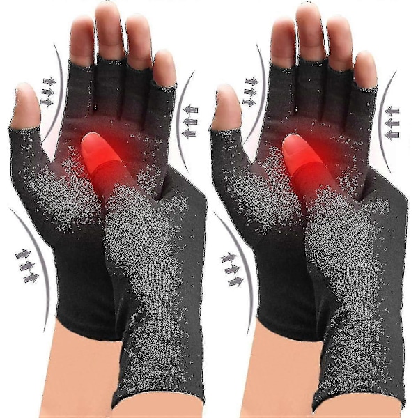 2 Par Kompressionshandsker mod Gigt, Til Gigt, Reumatoid Arthritis, Karpaltunnelsyndrom, Kompressionshandsker mod Gigt til Kvinder & Mænd, Glov