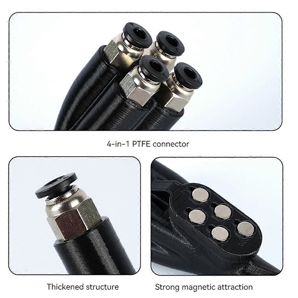 För Anslutning 4-i-1 PTFE Adapter Rör Expansionsport 4 Matning för X1 X1C P1P P1S A1 A1min