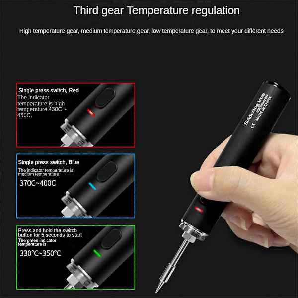 USB Loddekolbe Opladning USB Elektrisk Loddekolbe 18650 Lithium Batteri Tredje Gear Arbejds Tem