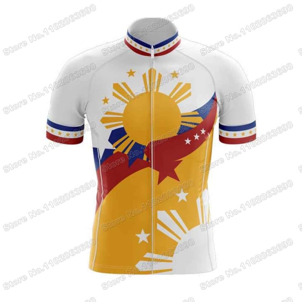 2023 Filippinerna Cykeltröja Set Sommar Pilipinas Cykelkläder Herr Road Bike Shirt Kostym Cykel Bib Shorts MTB Sportswear 19 XS