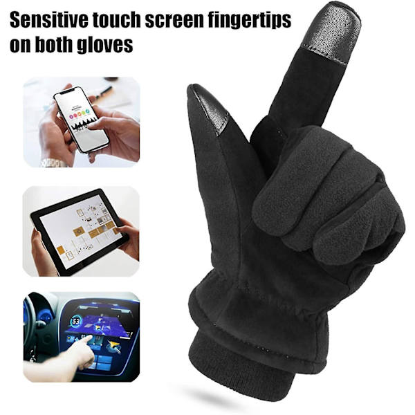 Opvarmede vinterhandsker Mænd Kvinder Deerskin Læder Touchscreen Isoleret Arbejdshandske