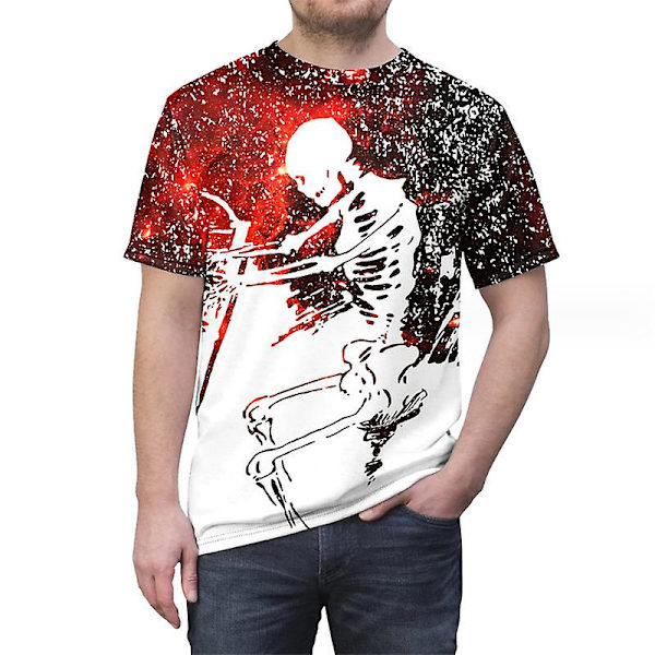 Black Cat Halloween Pumpkin Fun Unisex T-paita miehille, naisille SKULL PATTERN L