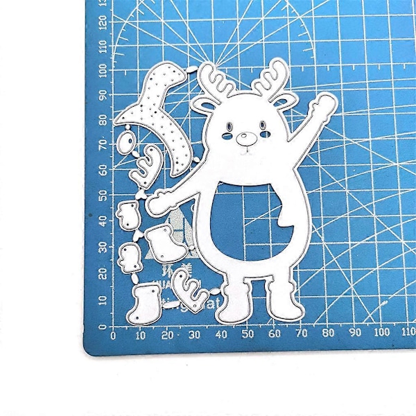 Sødt Jule Elk Kulstofstål Skærestencils DIY Scrapbooking Fotoalbum Prægning Papirkort Fremstilling Stencil
