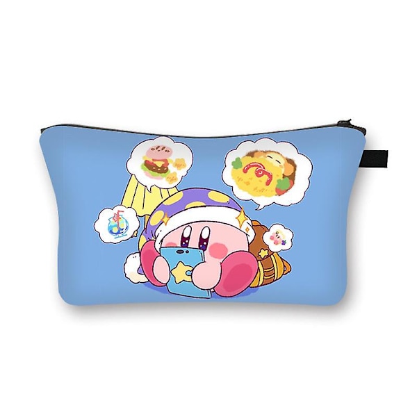 Kirby Cartoon Anime kosmetikkveske Firkantet utendørs multifunksjon reiseoppbevaringsveske Kvinner Toalettsaker Arrangør Jenter Bursdagsgave Kirby-3