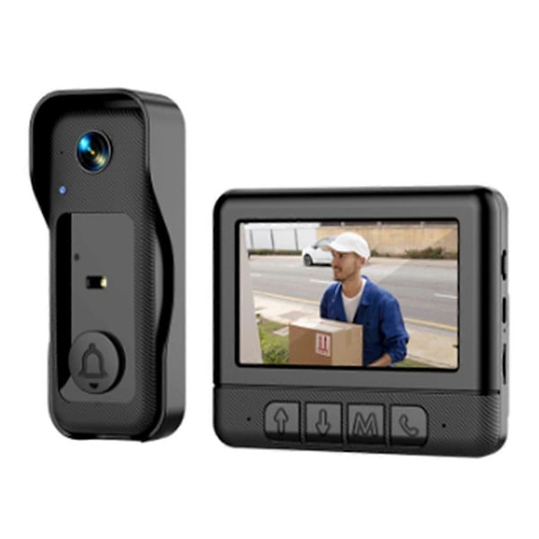 X6 Smart Video Dörrklocka för Hemmabruk med 4,3-tums Skärm, Trådlös Videointercom, Infraröd