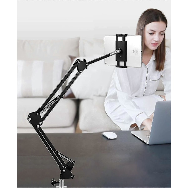 Tablet Holder til Sengen, Justerbar og Foldbar med 360 Graders Rotation til iPhone, iPad, Mobiltelefon, Tablet, Kindle Fire eller Andre Enheder 1.85&quot;-
