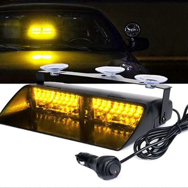 16 LED Högintensiv Vindruta Nödsituation Varningsljus Stroboskoplampa