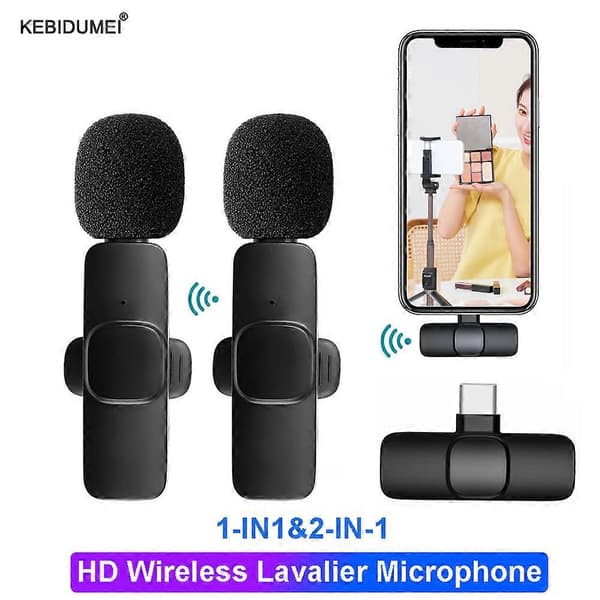 Trådløs Lavalier Mikrofon Støjreducerende Lyd Video Optagelse Mini Mikrofon til iPhone Android Xiaomi Live Broadcast Spil Mikrofon