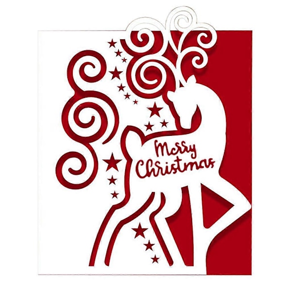 Jul Älg Gratulationskort Metall Skärande Dies Stencil DIY Scrapbooking Album Papperskort Mall Form Prägling Hantverksdekoration