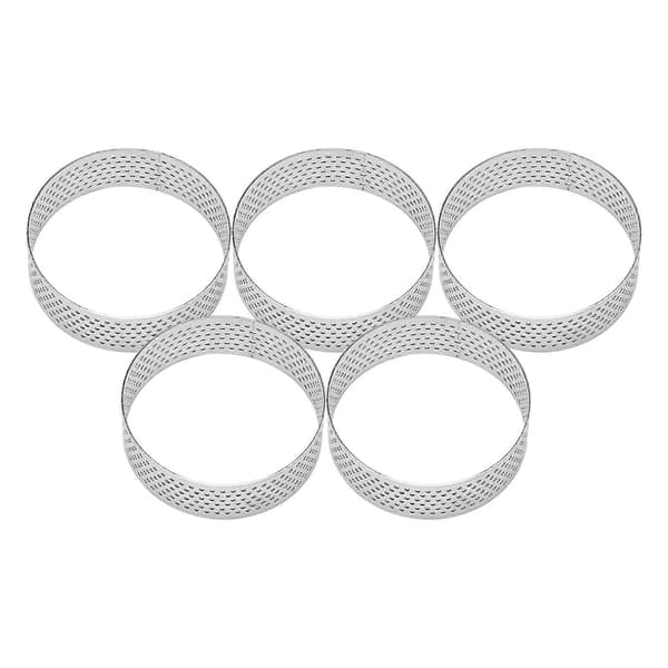 30 stk. 6 cm sirkelformet tertering dessert rustfritt stål perforering fruktpai quiche kake mousse form