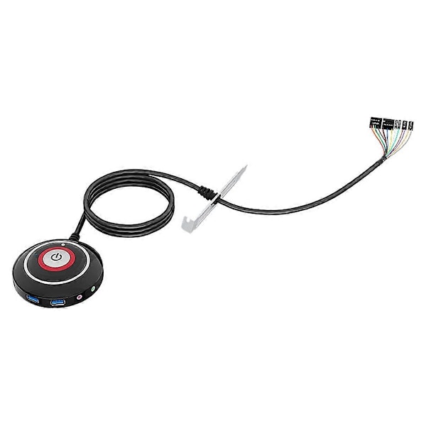 Strömbrytare för stationär dator med dubbla USB-portar och ljud PC
