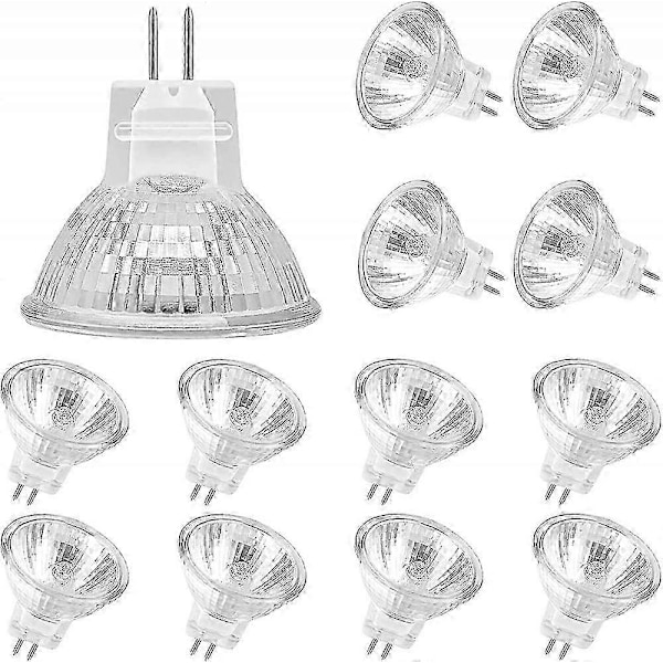 Mr11 Halogeenilamput (12 kpl), Gu4 Halogeenilamppu 12v 20w, Mr11 Gu4 Himmennettävä Lamppu Lasikupu Kattovalaisimeen, 2-nastainen Halogeenilamppu 2700k Lämmin Valkoinen