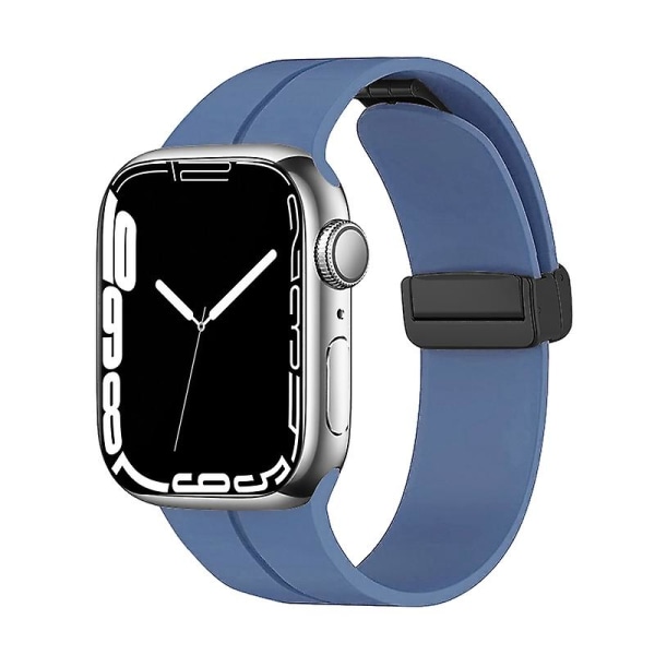 Magnetisk stropp for Apple Watch Ultra Band 49 mm 45 mm 41 mm 44 mm 40 mm 42 mm 38 mm Silikon Correa-armbånd Iwatch Series 8 Se 7 6 5 4 Premium Blue 42mm 44mm 45mm 49mm